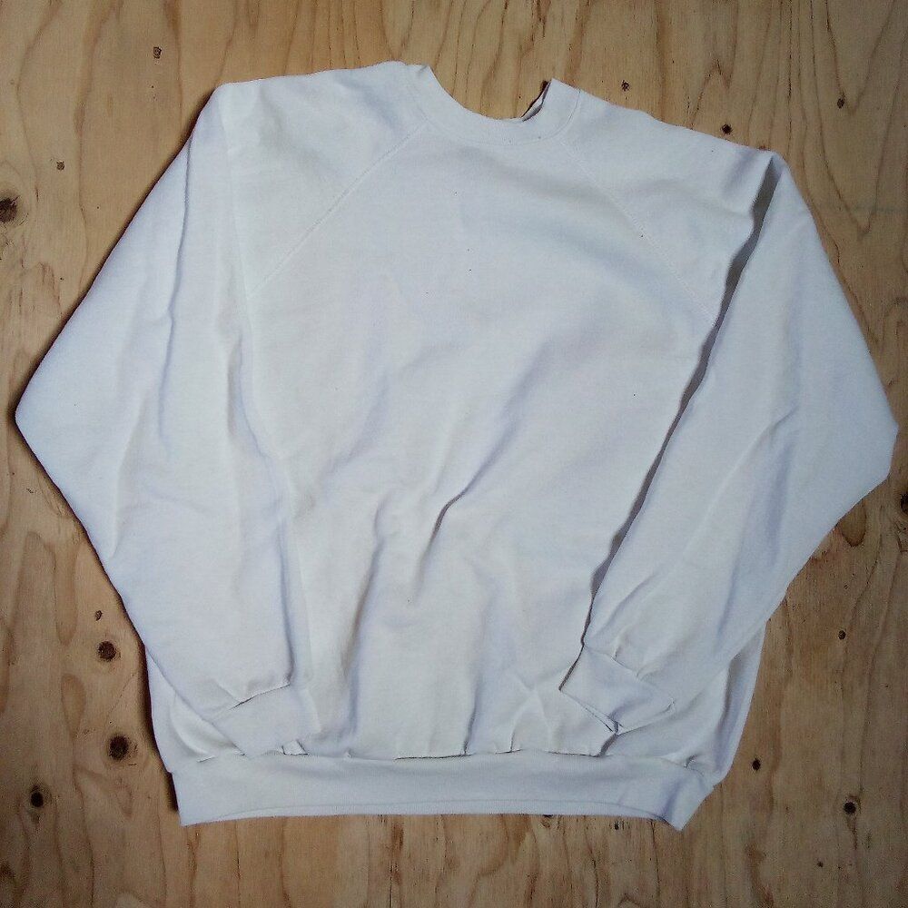 Vintage Tultex Blank Crewneck Sweatshirt White
